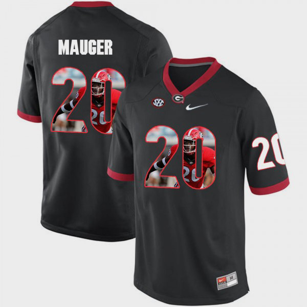 Men's #20 Quincy Mauger Georgia Bulldogs Pictorial Fashion Jersey - Black